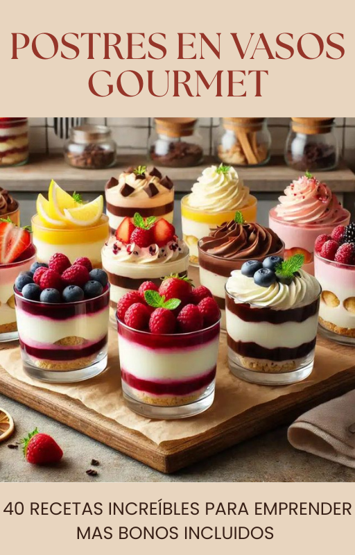 Postres en Vaso Gourmet - 40 recetas + Bonos / Precio Lanzamiento
